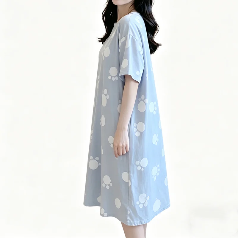 Women's Short-Sleeved Nightgown Large Size Leisure Wind Cute Sweet Pajamas Korean Version Of The Cartoon Homewear night skirt