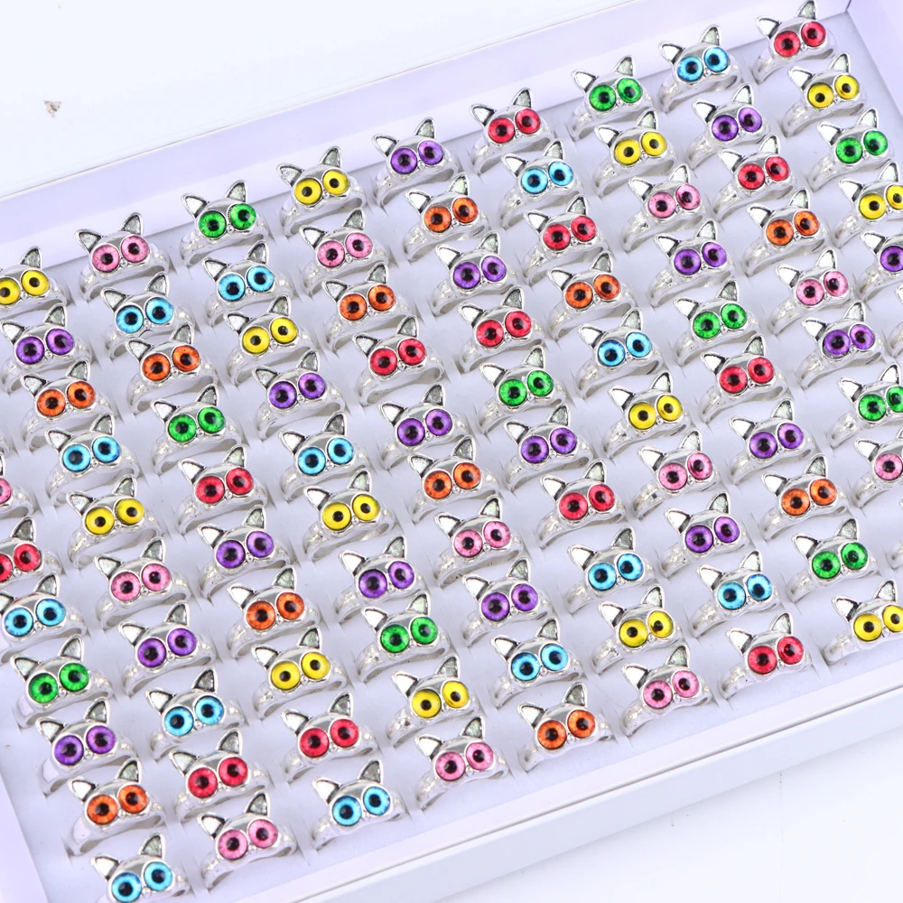 10/20/30 قطعة/الوحدة سحر الموضة خمر القوطية متعدد الألوان البومة خواتم للرجال النساء مجوهرات اكسسوارات الشرير مختلط نمط هدايا الحفلات #5