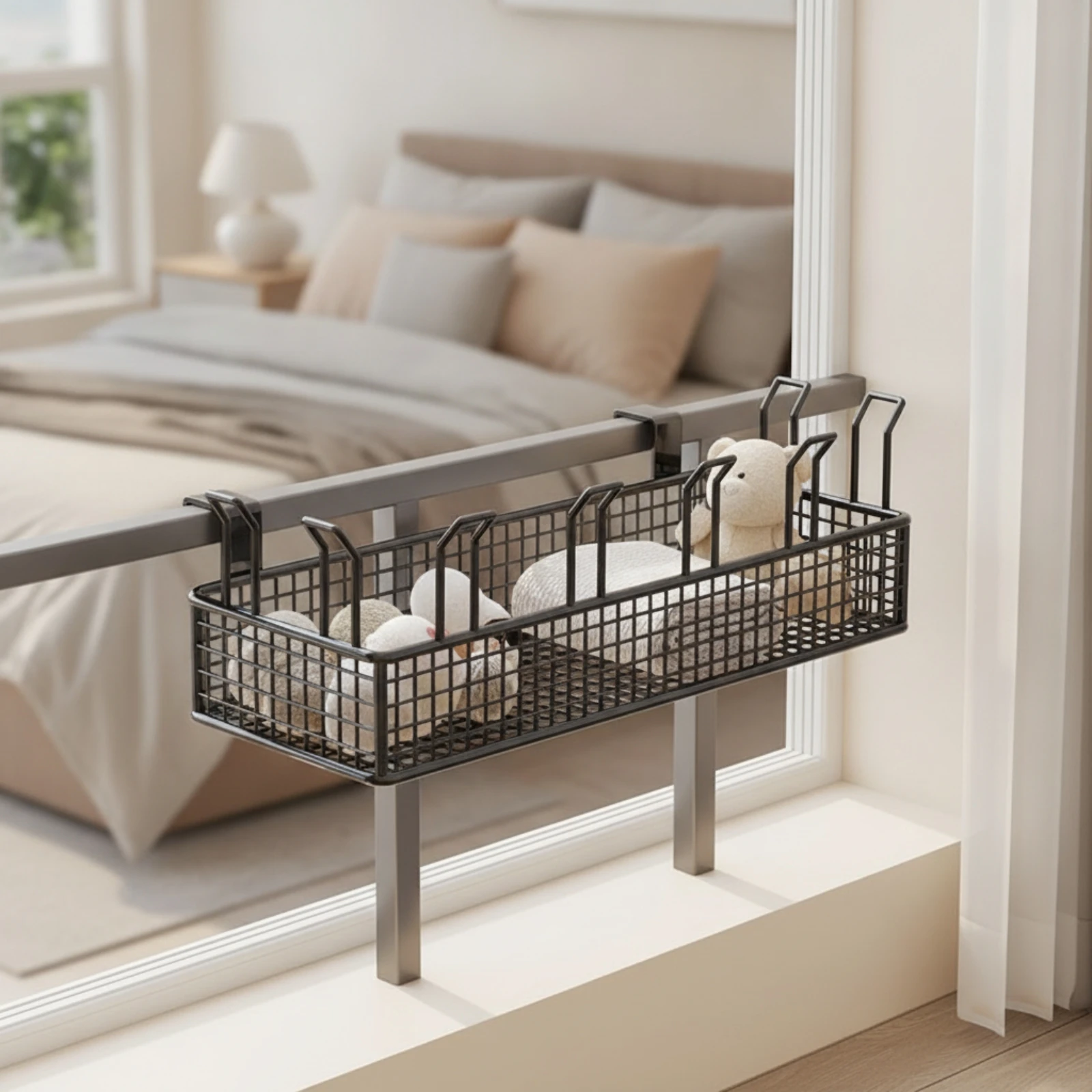 Open Grid Hanging Cat Bed Stable Cat Railing Perch Sturdy Portable for Sunny Naps, Indoor Observation