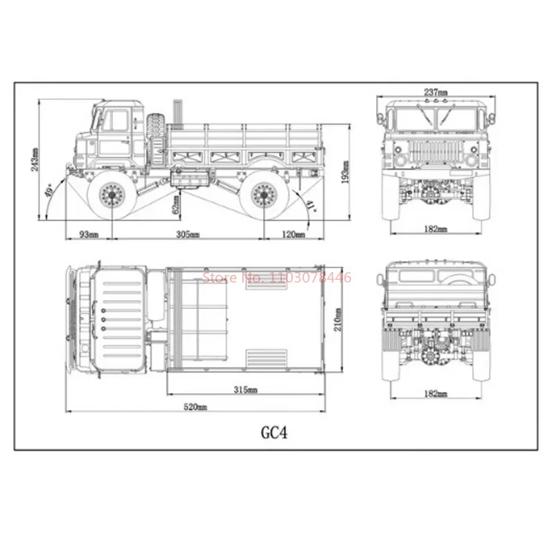 CROSSRC 1/12 GC4 RC 4WD KIT assembly model Electric Russian GAZ66 Gass Hardshell Military Truck Off road Climbing Vehicle Toys