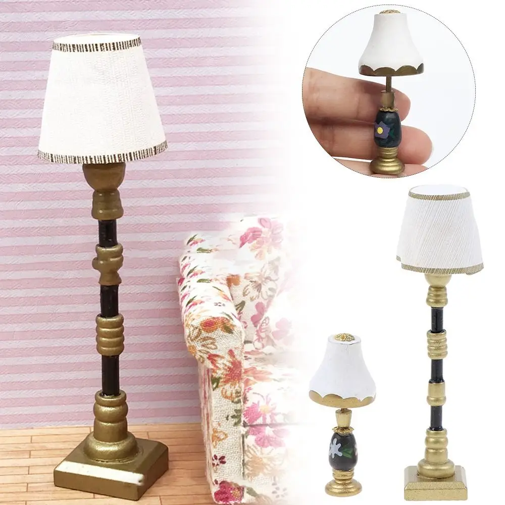 Doll House Decor 1:12 Dollhouse Multistyles Lamp Model Doll Retro Lamp Miniature Floor Lamp Crystal Wall Light