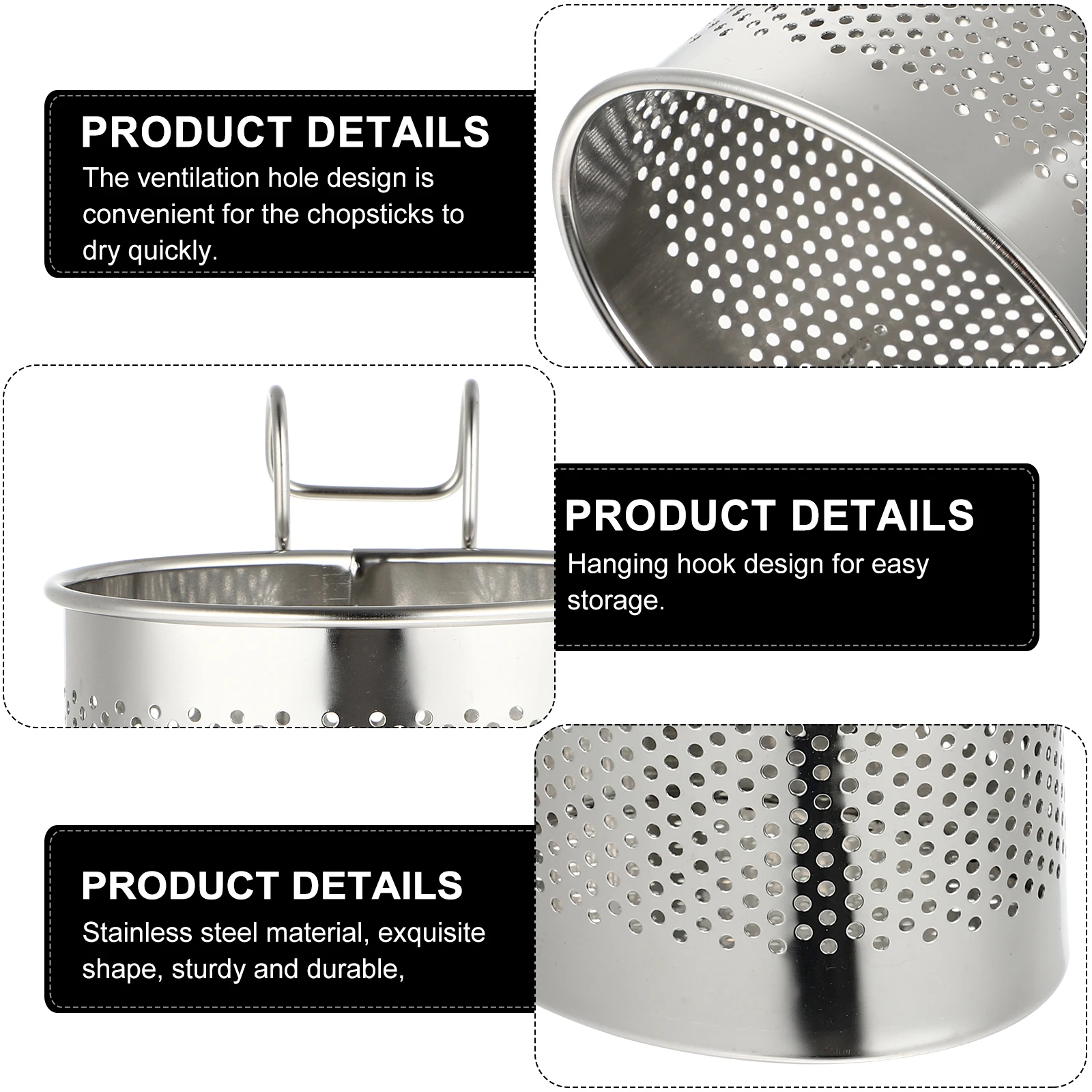 

Hanging Chopsticks Holder Large Capacity Stainless Steel Kitchen ganizer Drainer Rack Firm Placement Ventilation Hole Easy