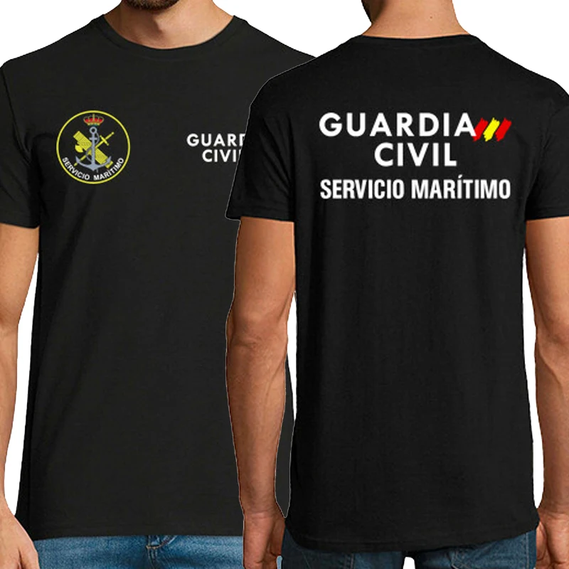 Guardia Civil Espana. Spanish Civil Guard Maritime Service T-Shirt Short Sleeve Casual 100% Cotton O-Neck Summer Mens T-shirt