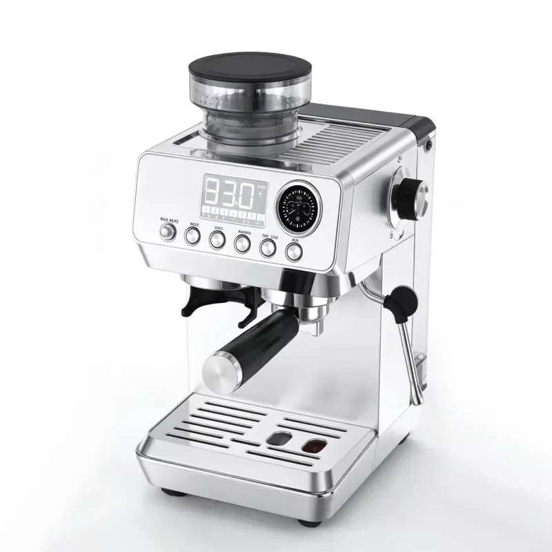 Stainless Steel Integrated Grinder Espresso Machine Touch Screen Control One Button Brewing Cold Brew Coffee Maker for Home