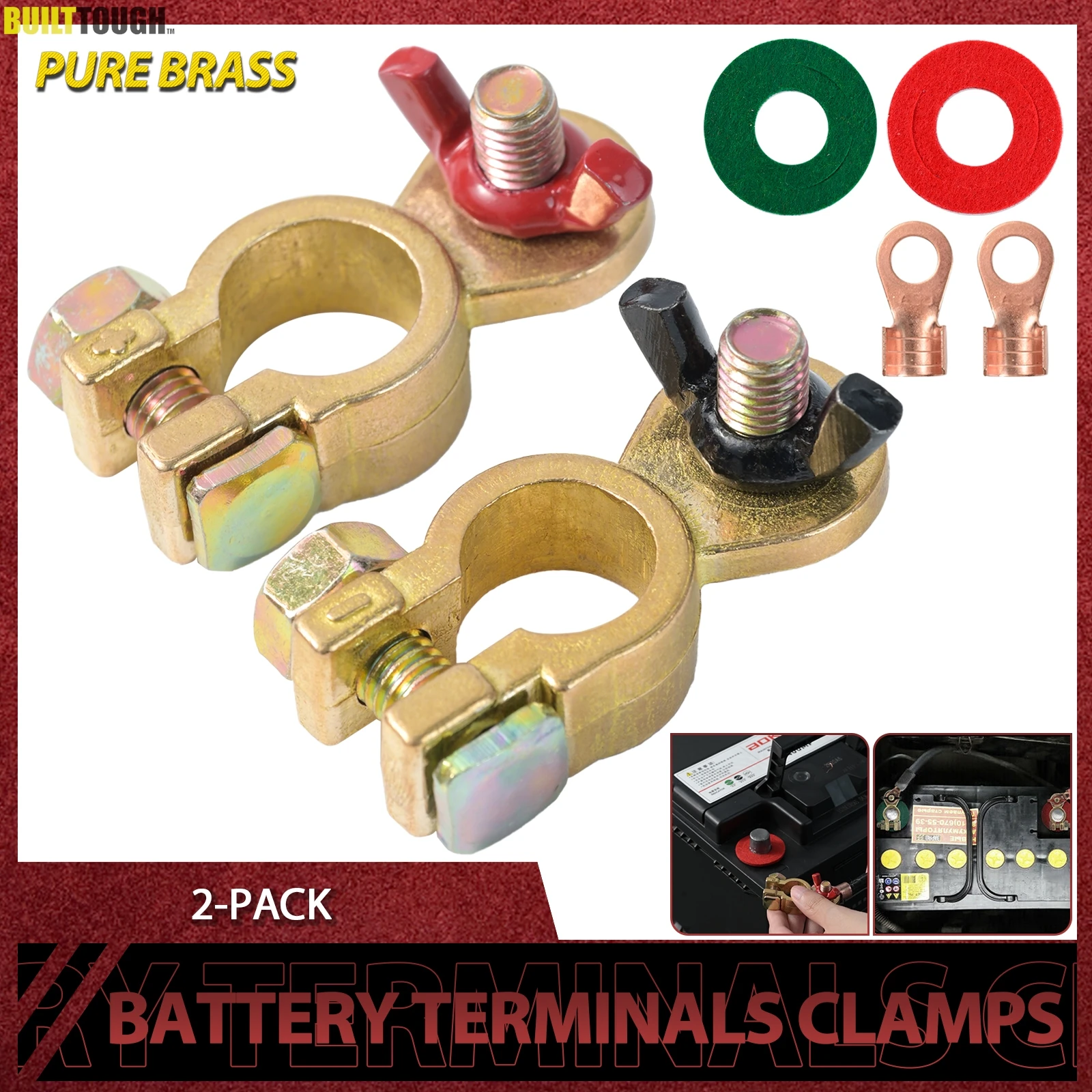 Battery Terminal Clamps Quick Release Brass - محطة بطارية نحاسية صلبة ، موصل