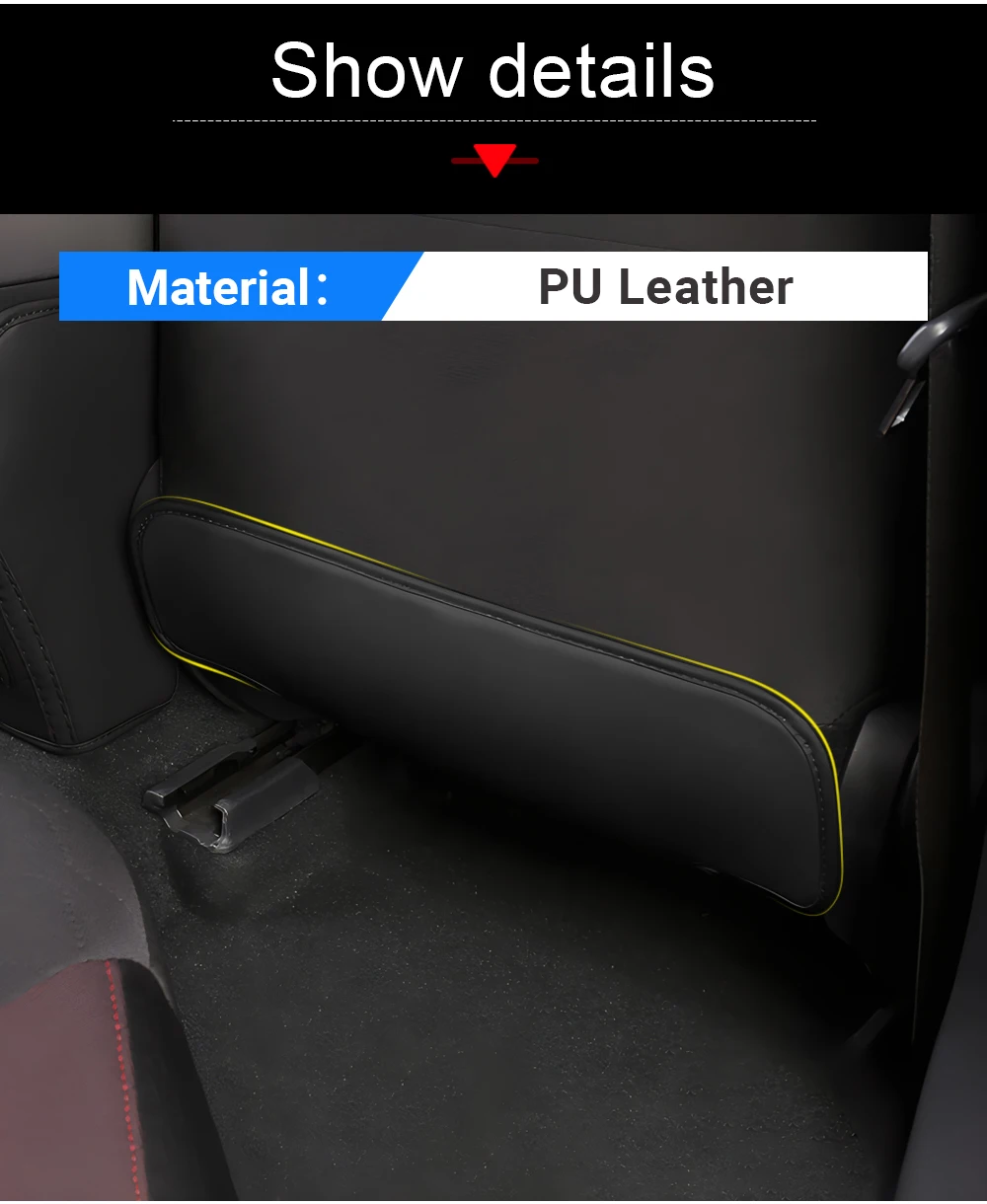 Für Toyota Corolla E210 2019 2020 2021 2022 2023 2024 2025 2026 Hybrid PU-Leder Sitzrückenabdeckung Anti-Kick-Matten Zubehör – Detail 4
