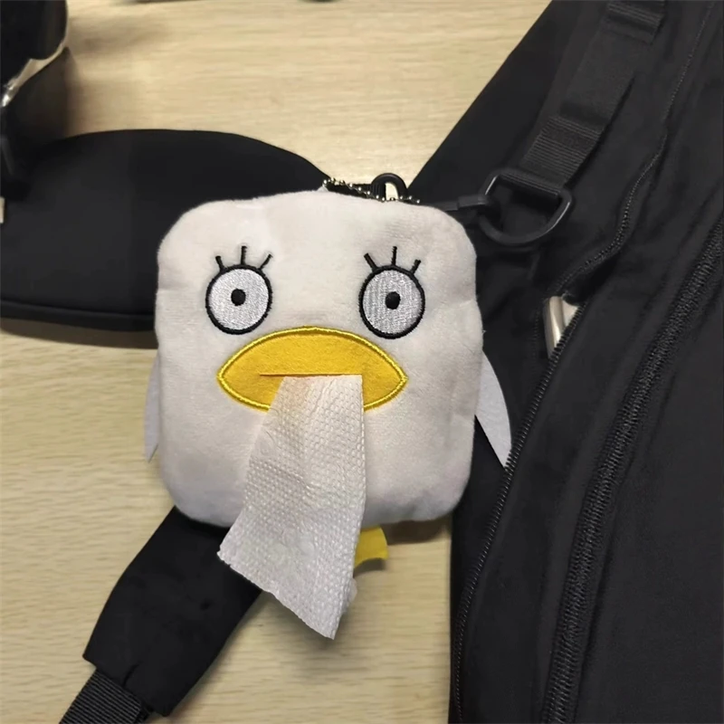 

Gintamaed Elizabeths Plush Tissue Box Holder Capybara Funny Cartoon Hanging Bag Pendant With Zipper For Car Backpack Decor