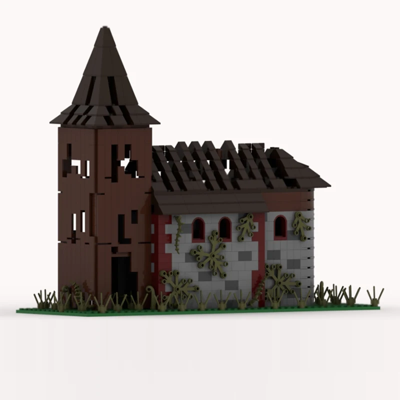 แบบจำลองปราสาทยุคกลาง MOC ตัวต่ออิฐ สถาปัตยกรรมโบราณ โบสถ์ โมดูลาร์ เทคโนโลยี ของเล่นประกอบสำหรับเด็ก ของขวัญวันหยุด