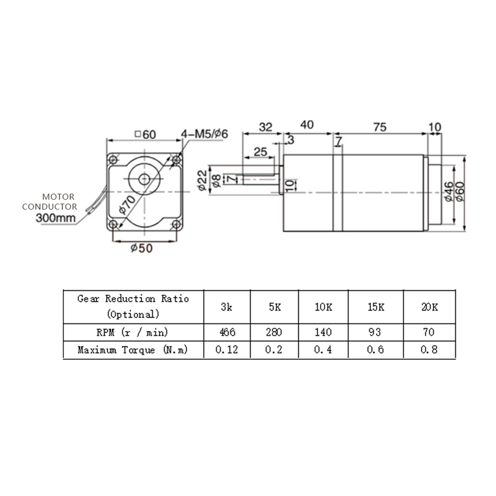 Single Phase Asynchronous Motor, AC 220V 6W Single Phase Asynchronous Gear Motor Deceleration Adjustable Speed