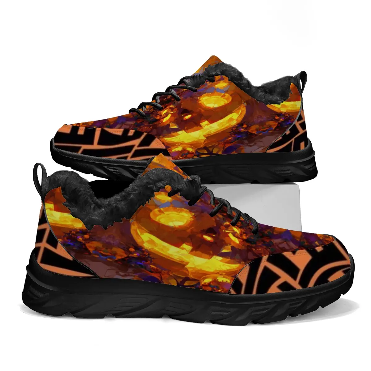 

Parent-child Halloween Cartoon Design Casual Shoes Woven Lace-up Hollowed-out Soft Sole Colorful Graffiti Pattern Sports Shoes