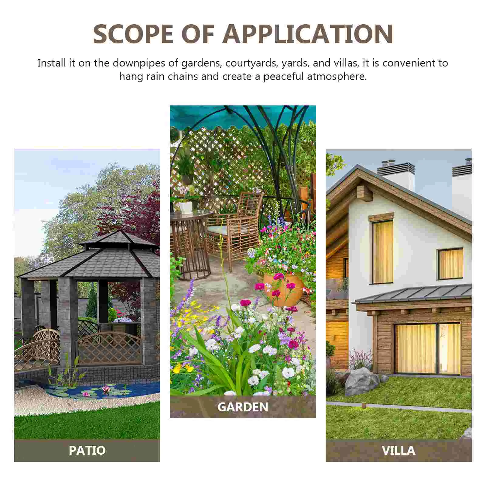 Rain Chain Hook Decorative Drainer Replacement for Chains Parts Fitting Gutter Adapter Iron Cup Black Hooks