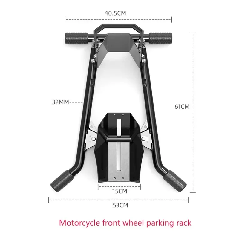 Stationnement de roue avant de moto, T1