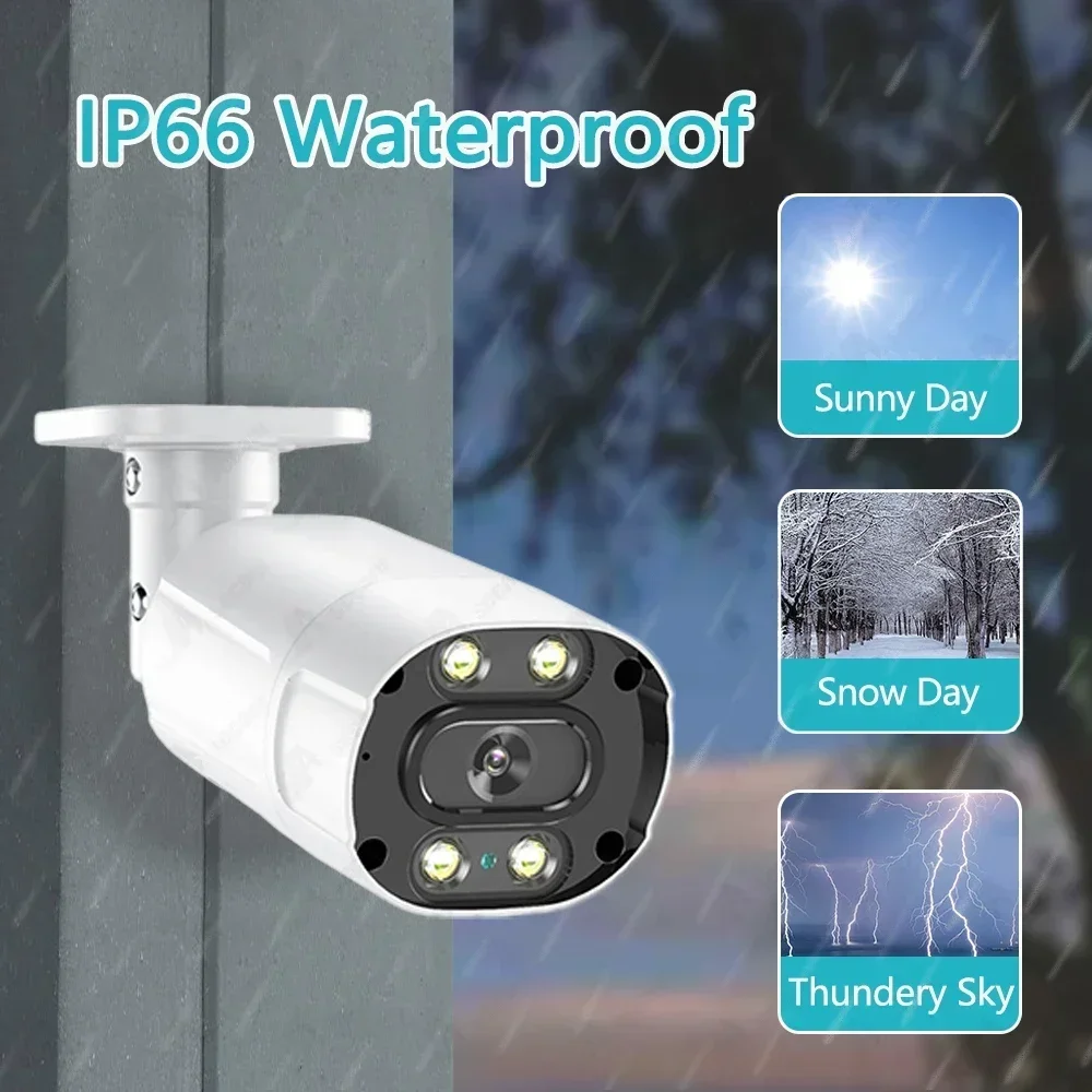 كاميرا UltraHD 8MP خارجية POE 3840x2160p رصاصة IP كاميرا الأمن في الهواء الطلق IP67 مقاوم للماء عدسة 3.6 مللي متر اتجاهين الصوت CCTV 4K