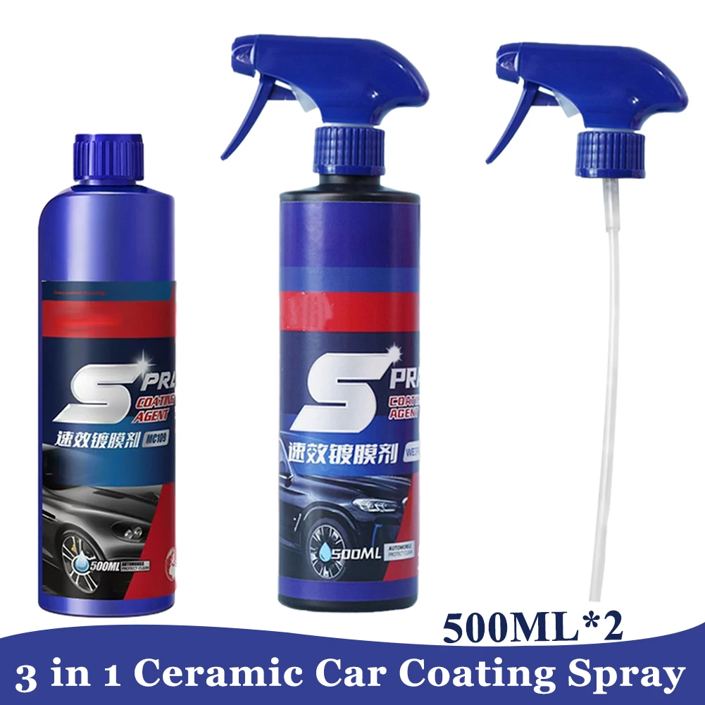 500ml 3 In 1 Car Ceramic Coating Spray Auto Nano Ceramic Coating Polishing Spraying Wax Car Paint Scratch Repair Remover