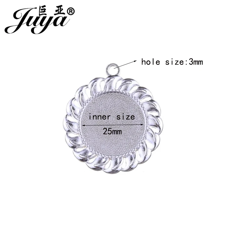 10 pz/lotto 25mm Cabochon Base fascino pendente cornici impostazione per collana pendente gioielli fai da te fare artigianato accessori risultati