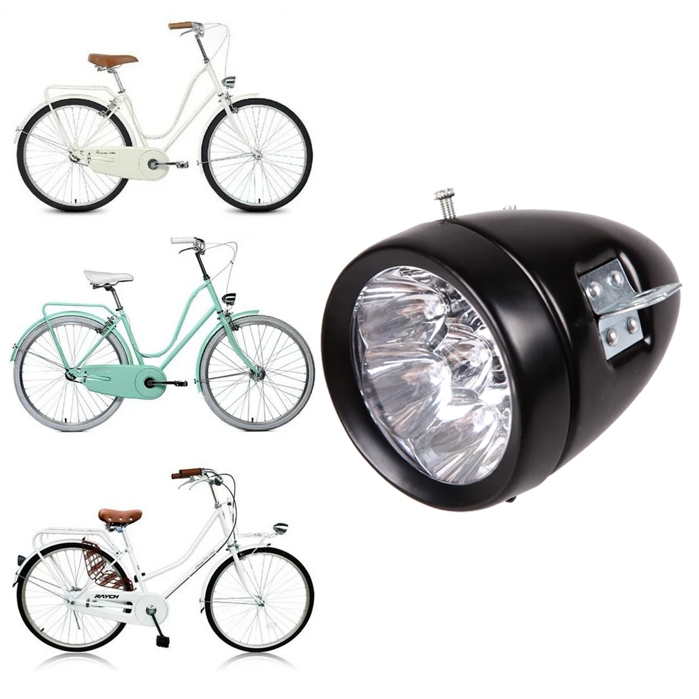 Retro Bike Front Light Lamp Bike Accessory Vintage LED Headlight with Bracket Front Head Lamp Waterproof Fog Headlamp