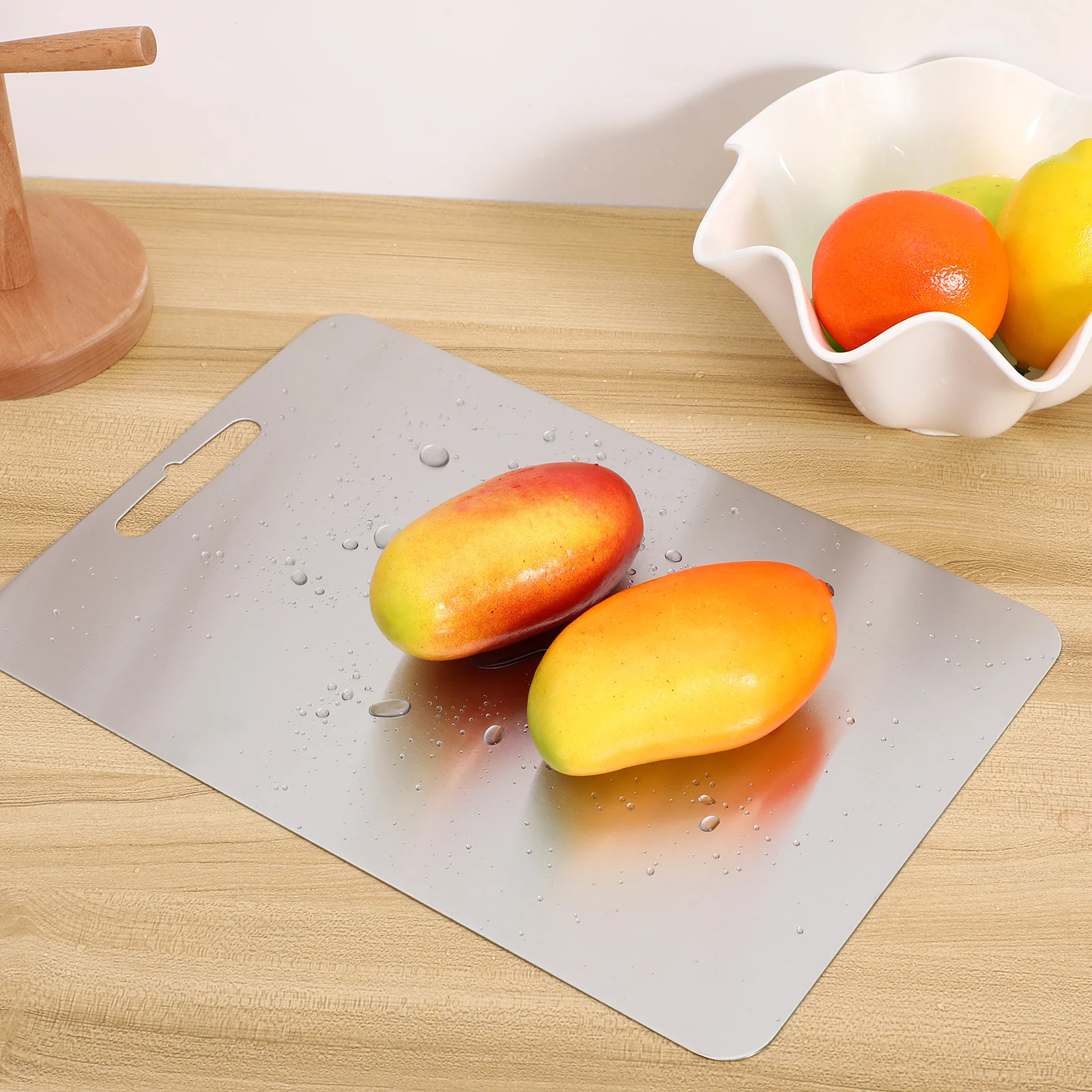

Stainless Steel Cutting Board Double Sided 1 5MM Thick Fruit Dough Chopping Charcuterie Boards Garlic Meat Food Grade