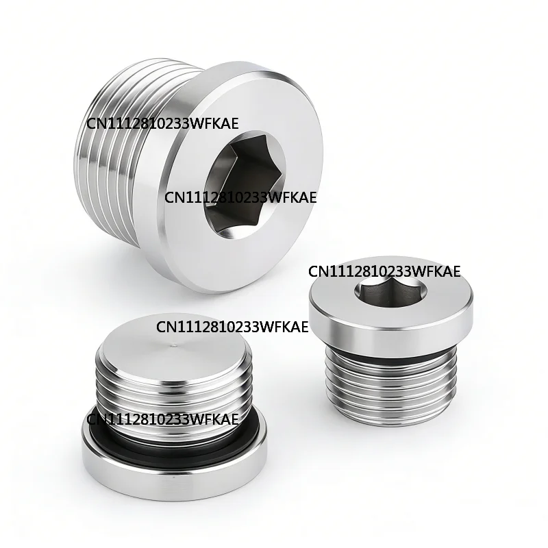 4 Pieces  M14 M22 M24 M25 Screws 304 Stainless Steel Hex Socket ED Ring Sealed Plug with Flange Oil Plug BSP Thread Plug Bolts