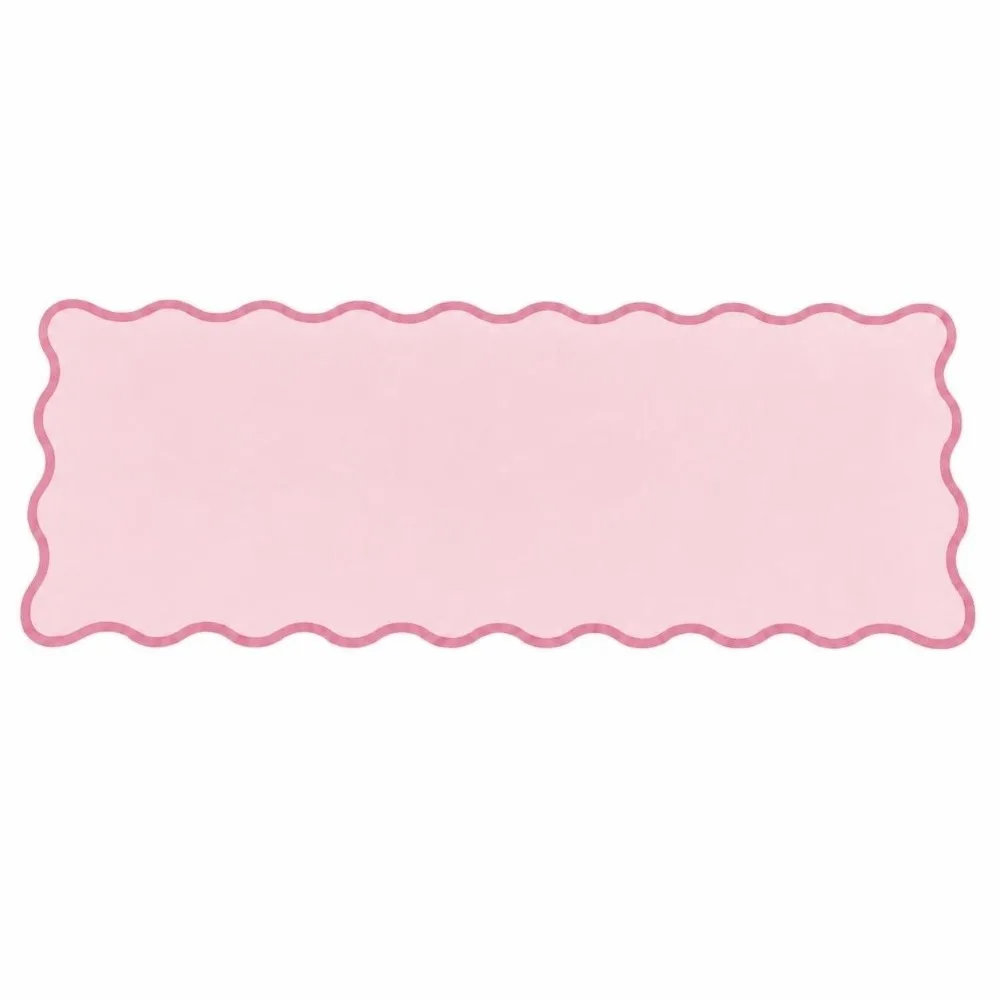 Durable 35x80cm Scalloped Desk Mat PU Waterproof Extra Large Mouse Pad Non Slip Sweet Computer Desk Pad for Workspaces