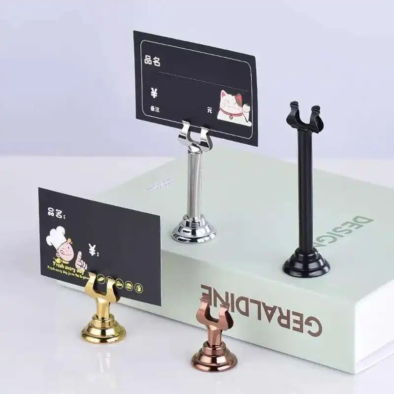 Stainless Steel U Shape Table Number Place Card Holder Stands Menu Memo Note Clips Wedding Name Seating Photo Picture Clip