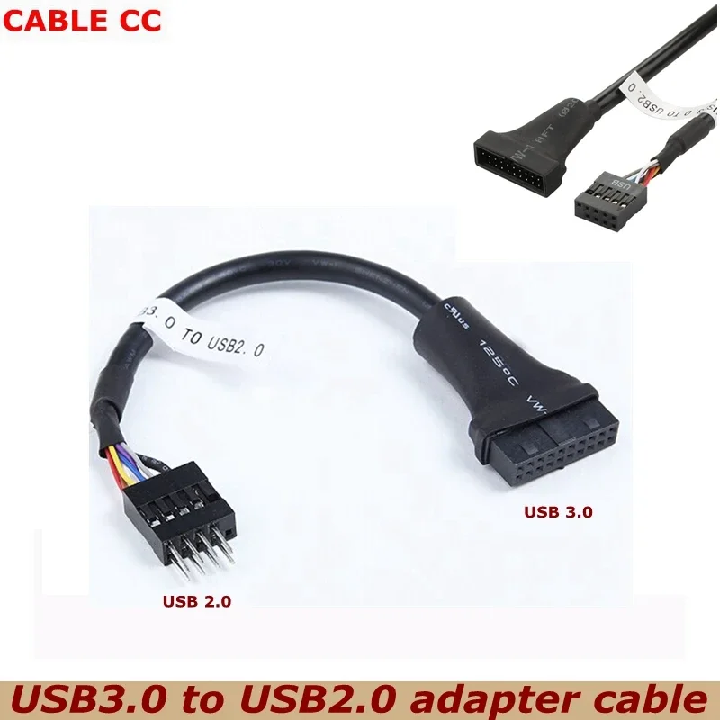 

19/20 Pin USB 3.0 Female To 9 Pin USB 2.0 Male Motherboard Header Adapter Cord Whosale&Dropship 1PCS/2PCS/5PCS