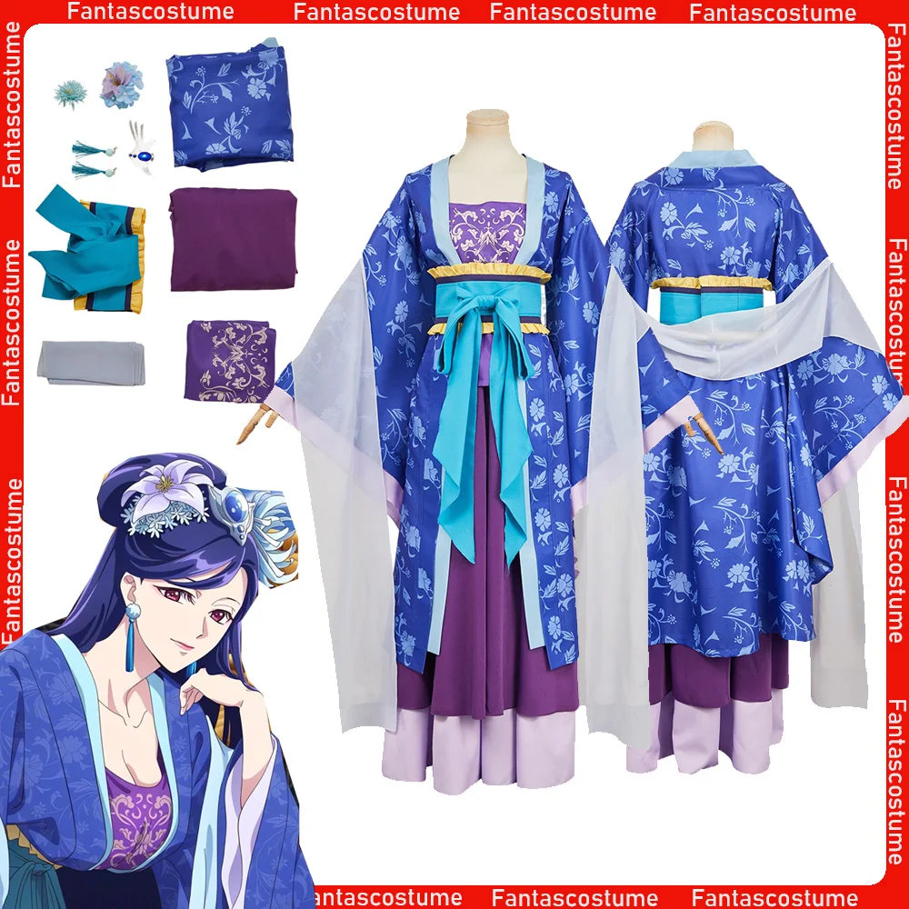

Lihua Cosplay Costume Fantasia The Apothecary Anime Diaries Kimono Top Skirt Coat Outfits Halloween Carnival Disguise Party Suit