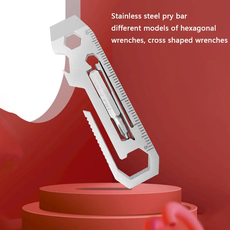 

7-in-1 Portable Pry Bar with Screwdriver, Bottle Opener, Multifunctional Tool for Outdoor Camping and Various Scenarios Pry Bar