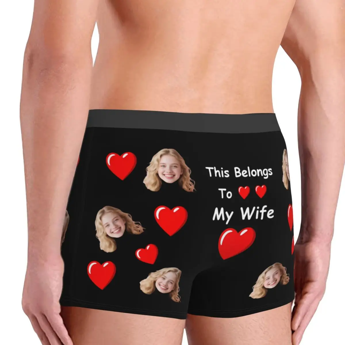 Ropa interior personalizada para el Día de San Valentín para hombre, calzoncillos tipo bóxer con texto personalizado y foto, pantalones cortos, bragas, calzoncillos transpirables