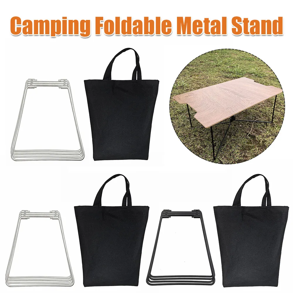 

Camping Foldable Metal Stand Carbon Steel Organizer Box Folding Stand Outdoor Storage Boxes Shelves for Outdoor Picnic Fishing
