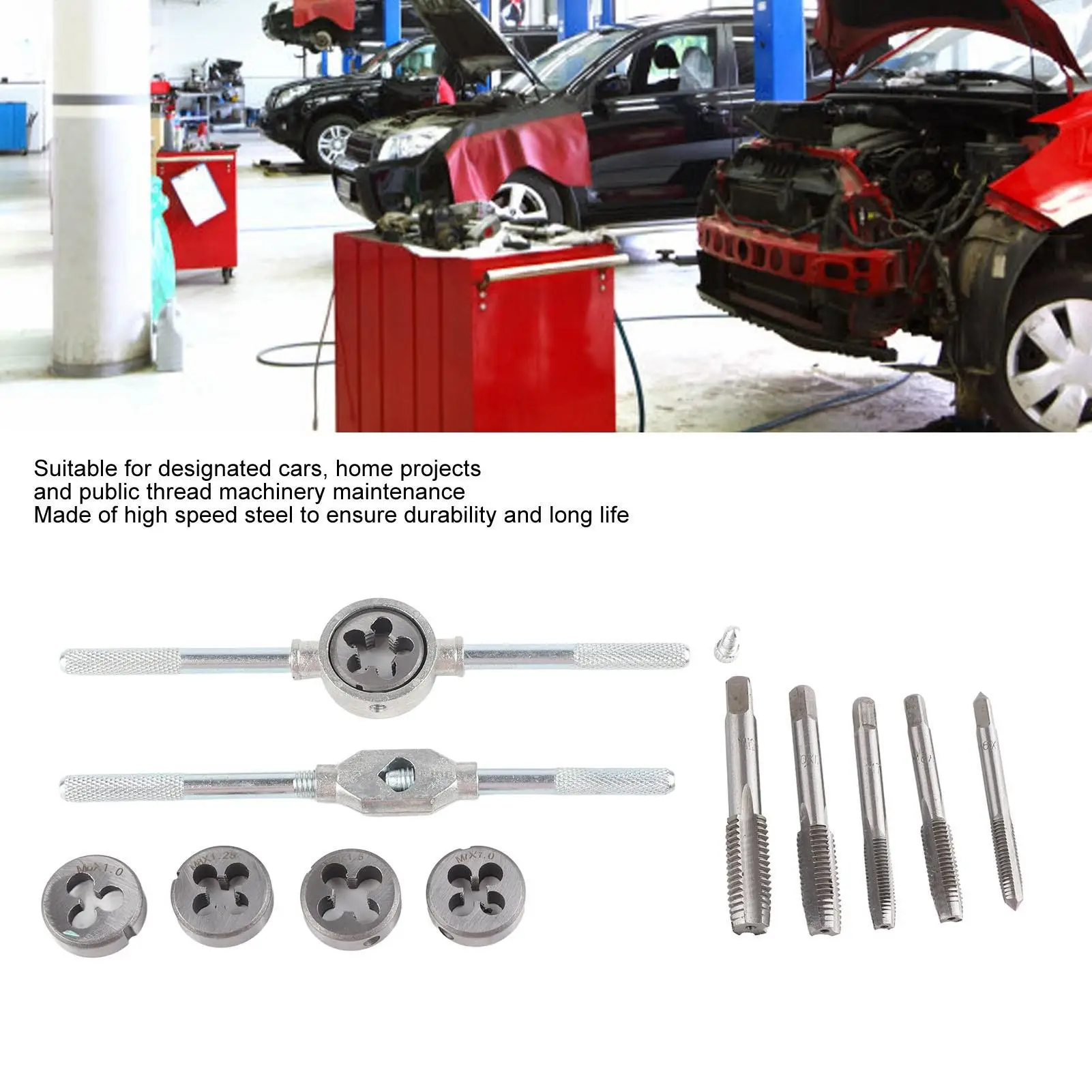Conjunto de torneira multifuncional de 12 peças-aço alto, ferramentas resistentes ao desgaste para manutenção