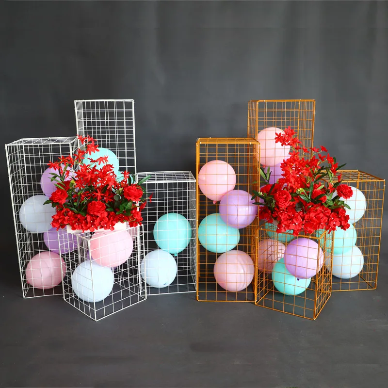 Flone wedding flower stand grid stand home decor Iron grid road lead backdrop stand centerpiece decoration accessories