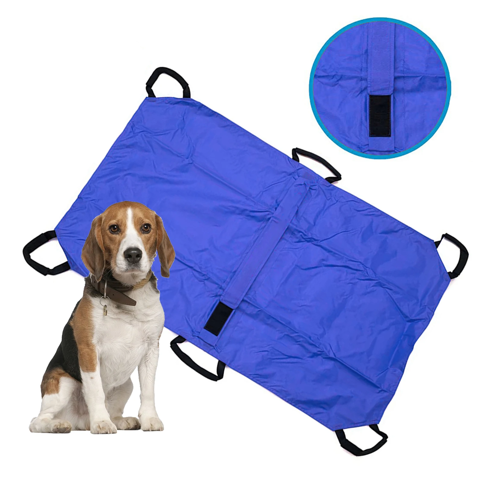 Anti-bite Pet Stretcher with Safety Strap Nylon 6 Handles Animal Emergency Transport Stretcher for Emergencies, Injuries Animals