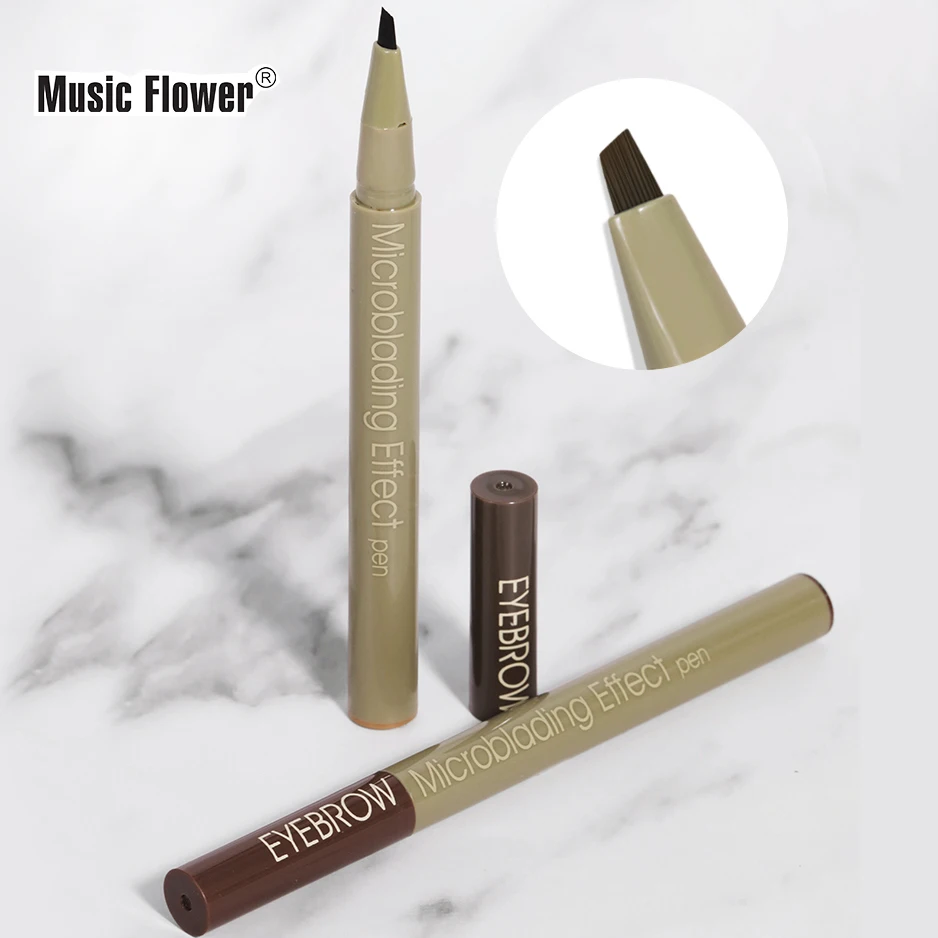 Music Flower Easy to Wear Eyebrow Pencil Eye Brow Cream Eyes Makeup Cosmetics Waterproof Eyebrows Enhancer Liquid Matte Brow Pen