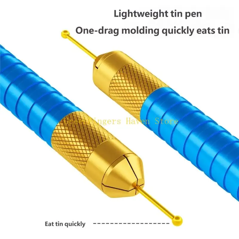F68D Manual Solder Rework Pen Soldering Tin Drag Needle Set with Textured Grip for Circuit Board Touch Up, Detail Repair and