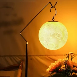 Rechargeable Camping Lights Outdoor Camp Atmosphere Moon Lamp TYPE-C Rechargeable Emergency Hanging Tent Light Lanterns