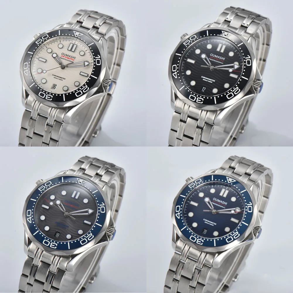 ساعة أوتوماتيكية عصرية للرجال مقاس 42 ملم مع قرص NH35 مضيء وسوار من الفولاذ المقاوم للصدأ وحركة أوتوماتيكية يابانية NH35