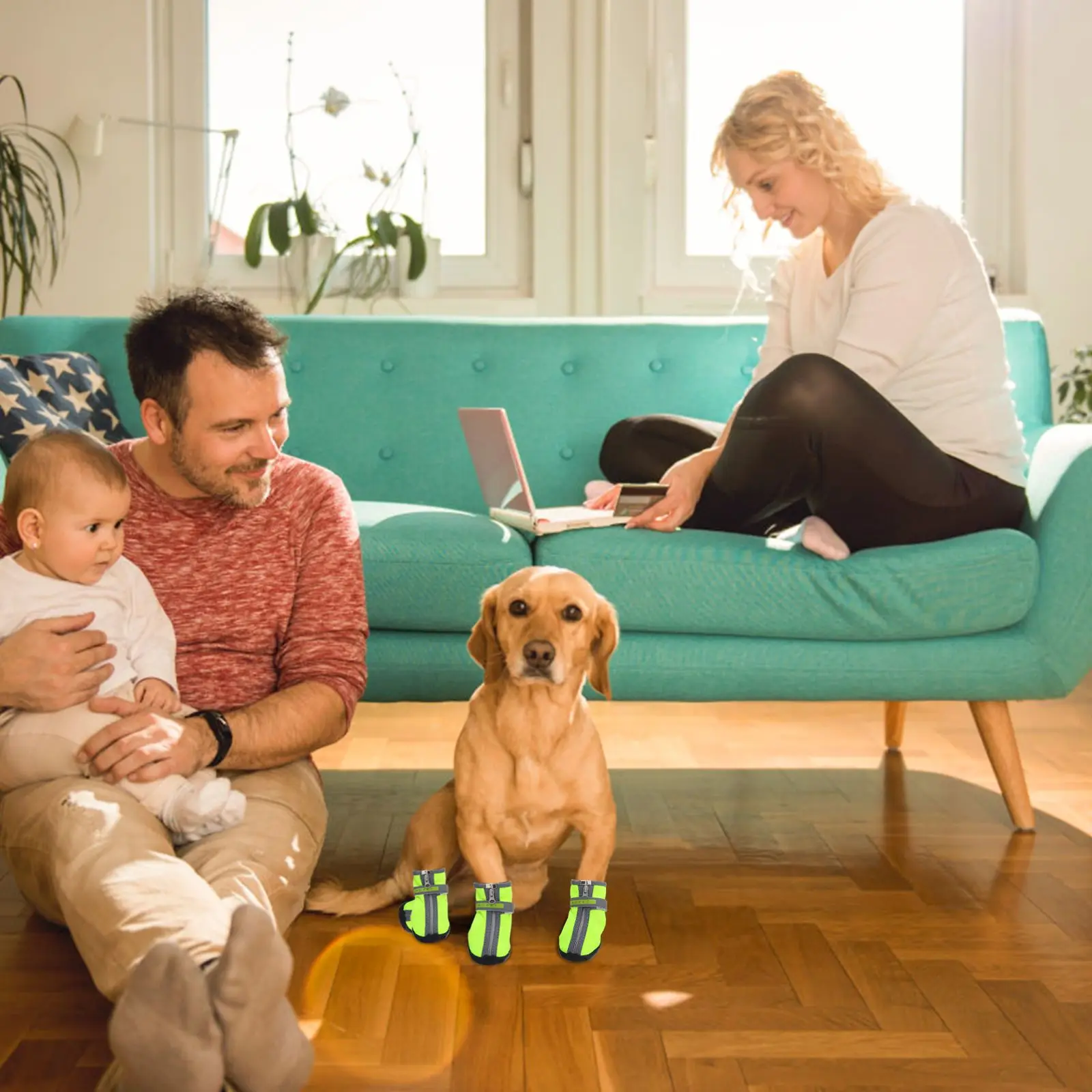 

2Pairs Pet Waterproof Dog Shoes Non-Slip Durable Anti-Skid Short Boots Outdoor Paw Protective Boots Pet Winter Shoes