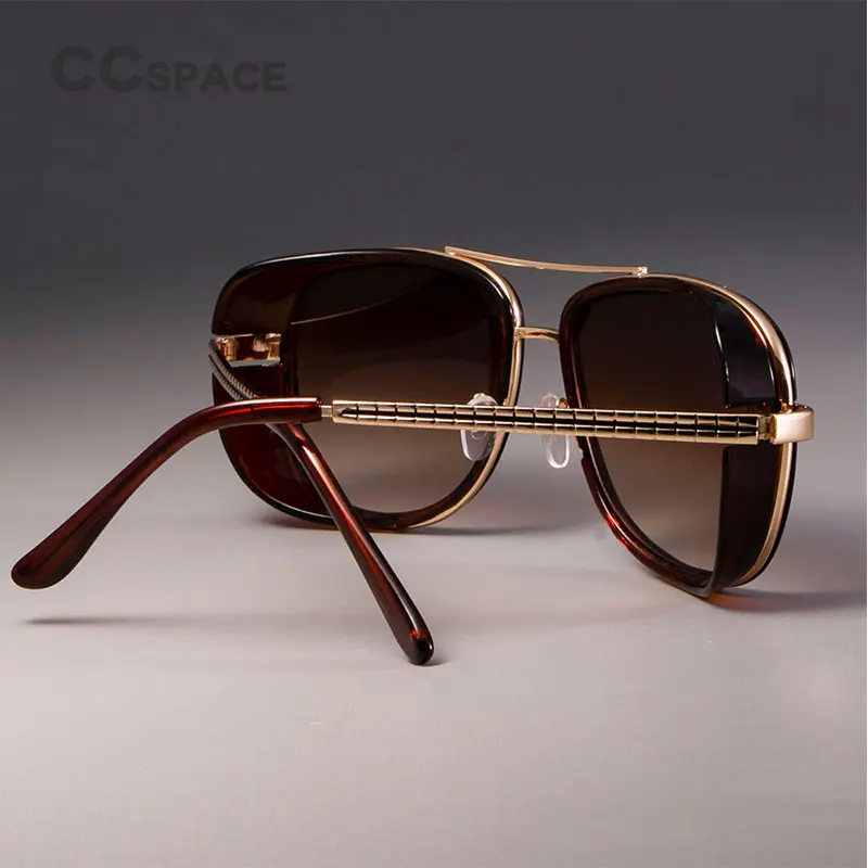 CCSPACE Steampunk Sunglasses Men Mirrored Brand Designer Glasses Fashion Eyewear Shades UV Protection view 5