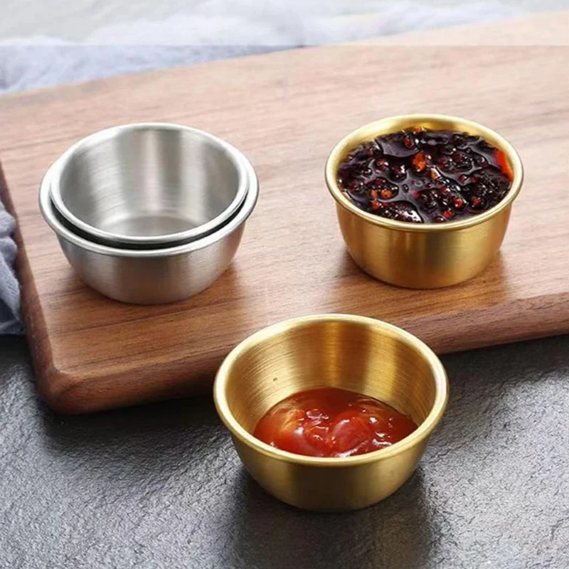 

Small Seasoning Dish 304 Stainless Steel Kitchen Sauce Cup Ketchup Dipping Bowl Appetizer Plates Sushi Vinegar Soy Saucer Dish