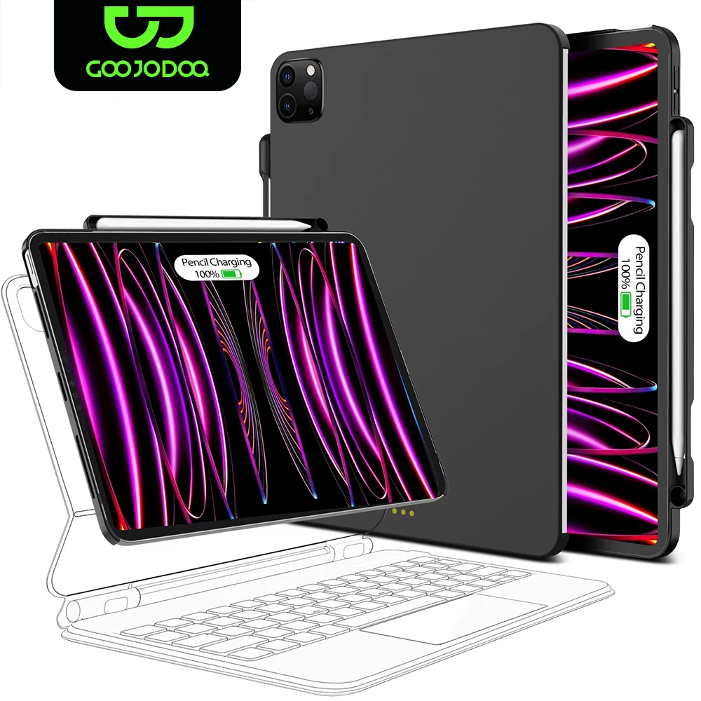 

Магнитный чехол для iPad Pro 11 2024 Air 4 5 iPad Pro 13 M4 12,9 6, 5, 4, 3-го поколения, совместимый с Magic Keyboard, держатель для карандашей