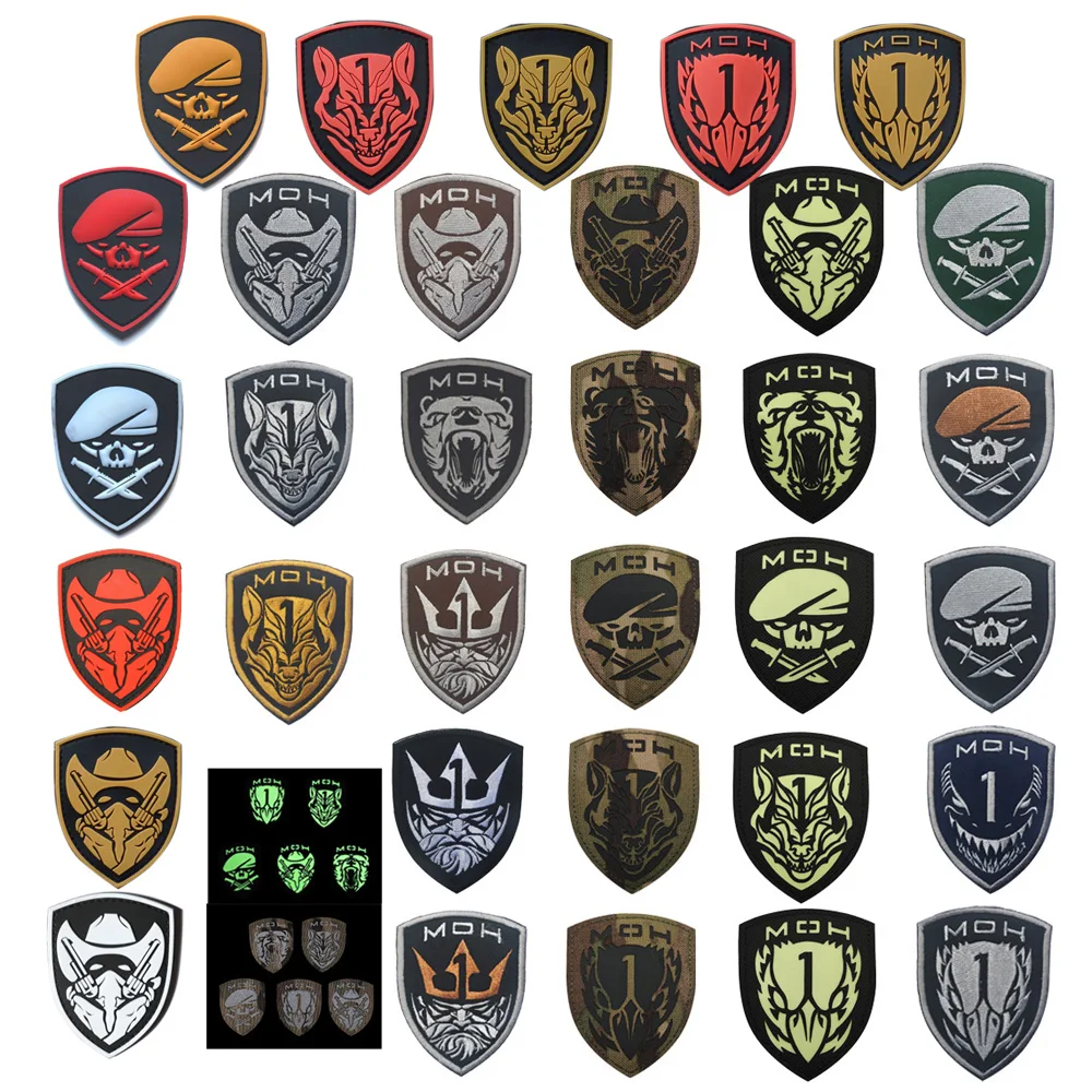 New Laser-cut IR CP Reflective Badge Medal of Honor Embroidery Glow-in-the-Dark Army Fan Rubber Backpack Patches for Clothing