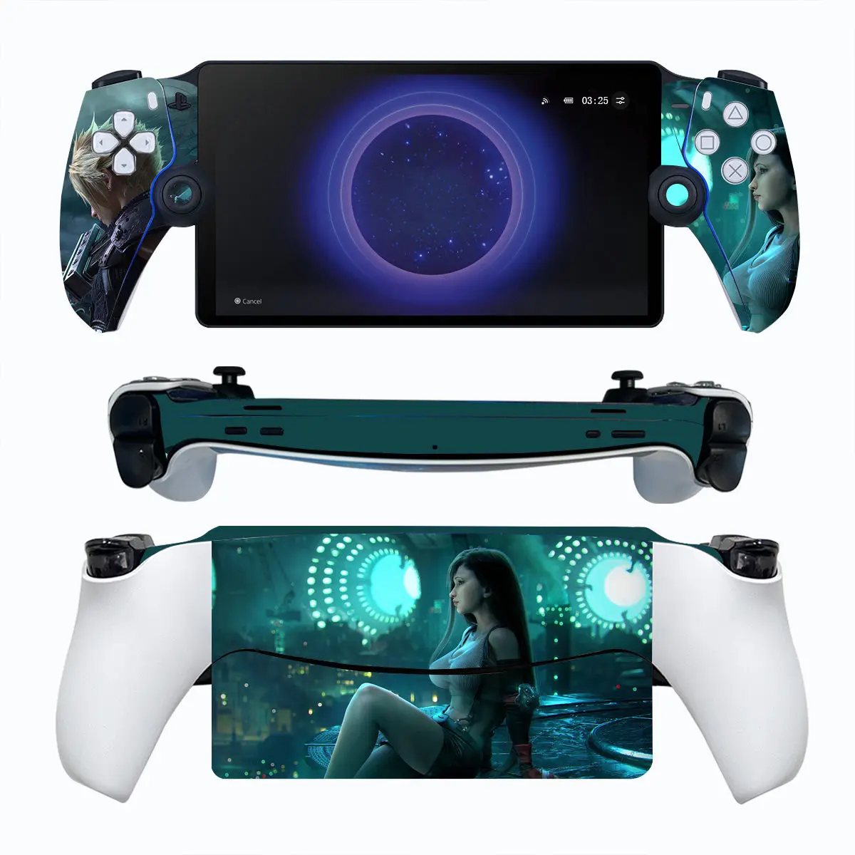 Pegatina de piel Final Fantasy para consola PS Portal y calcomanías de controlador, pieles de vinilo