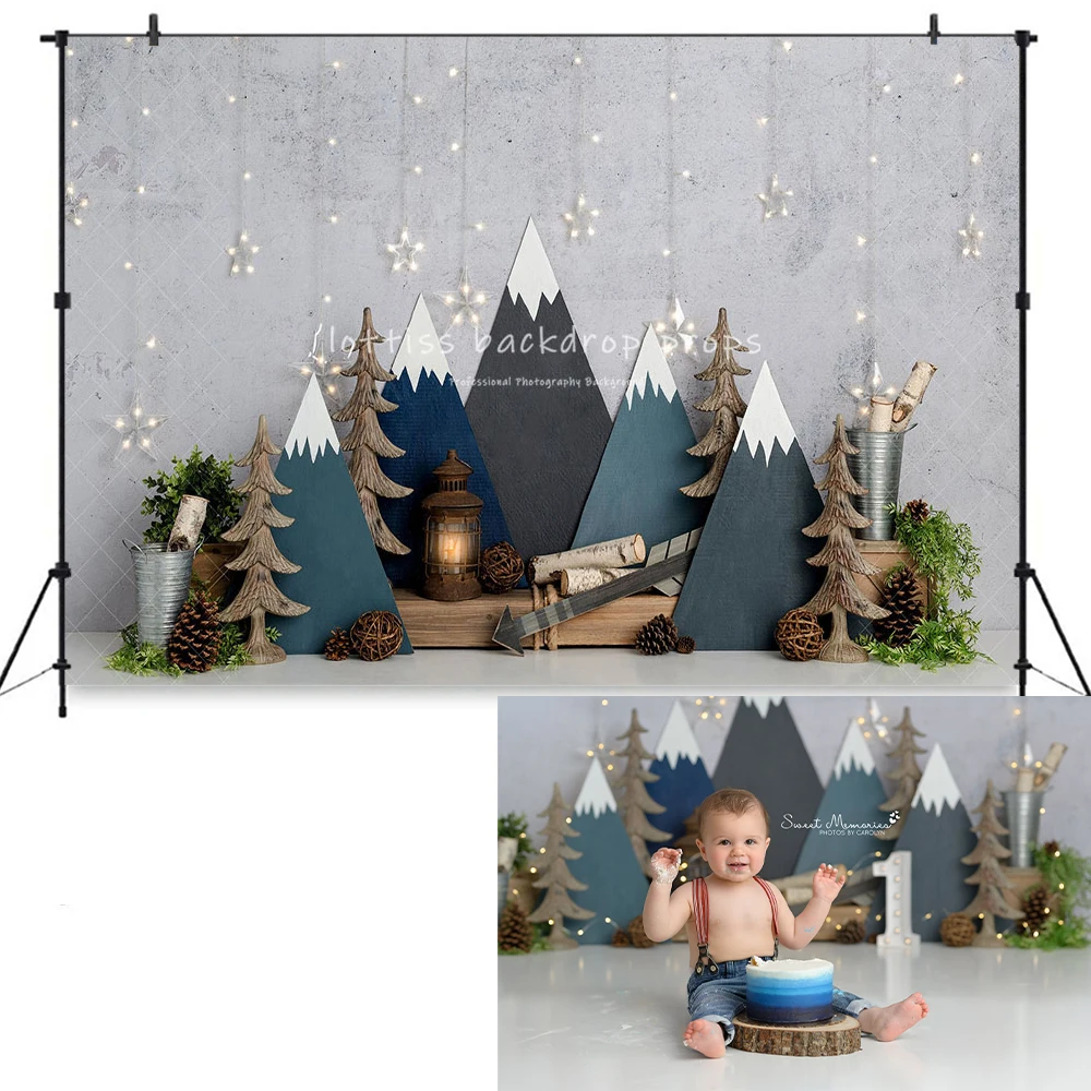 Jungle Woodland Backdrops Kids Baby Cake Smash Photography Props Child Adult Photocall Decors Forest Camping Backgrounds