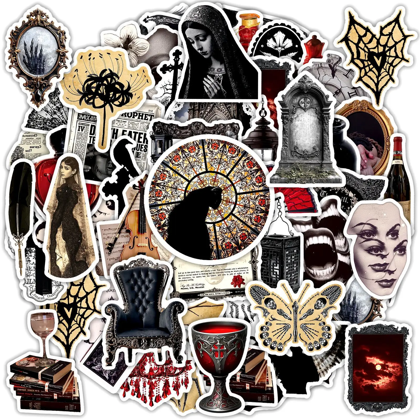

10/50PCS Retro Gothic Style Cool Graffiti Sticker Personalized Decorative Phone Case Desk Guitar Water Cup Waterproof Decal