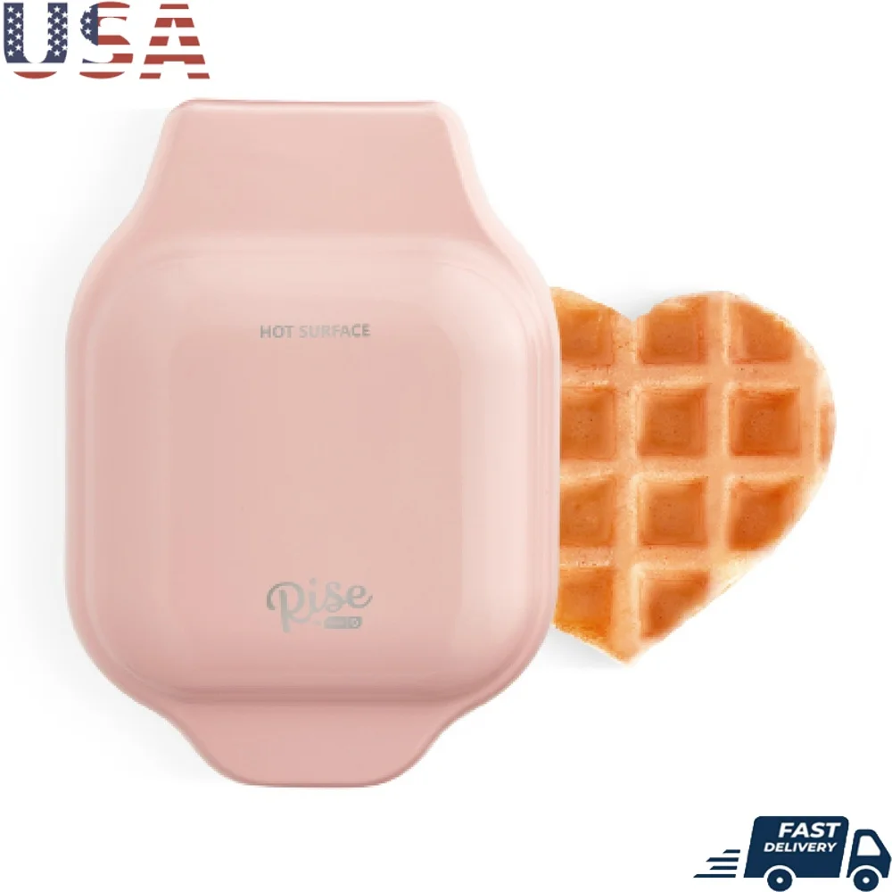 Coração mini waffle maker antiaderente compacto aparelho de cozinha waffles hash browns cozimento rápido fácil limpo ideal crianças presentes