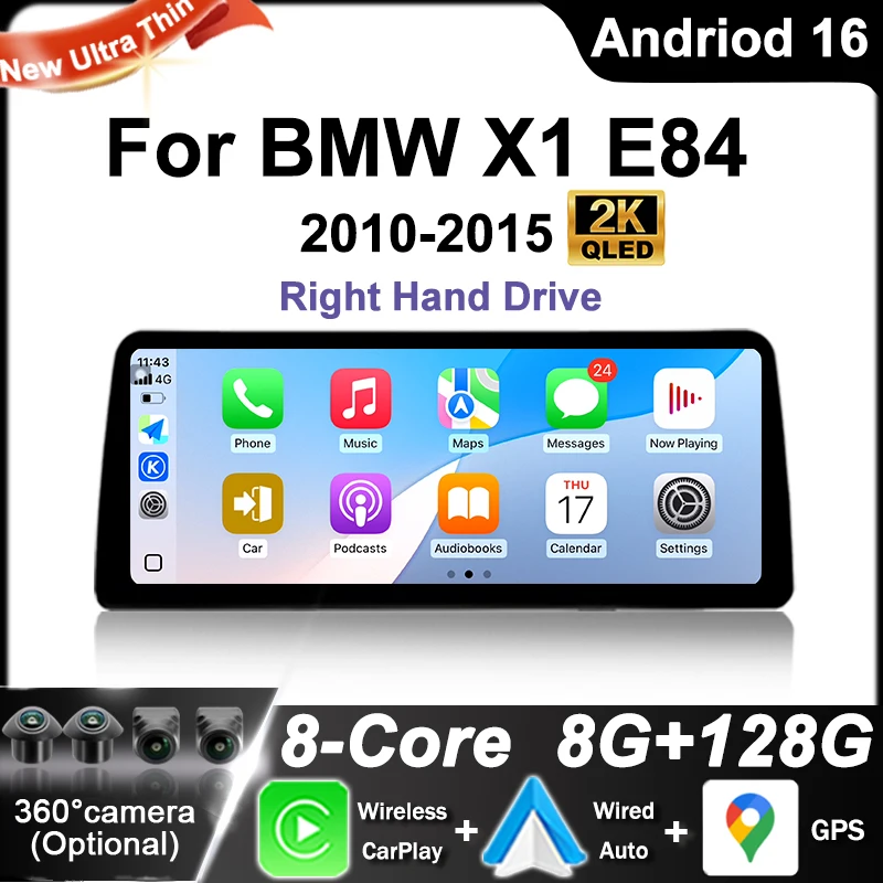 Right Hand Drive for BMW X1 E84 2010-2015 CIC System Without original screen GPS NAVI Car Video Players 12.3