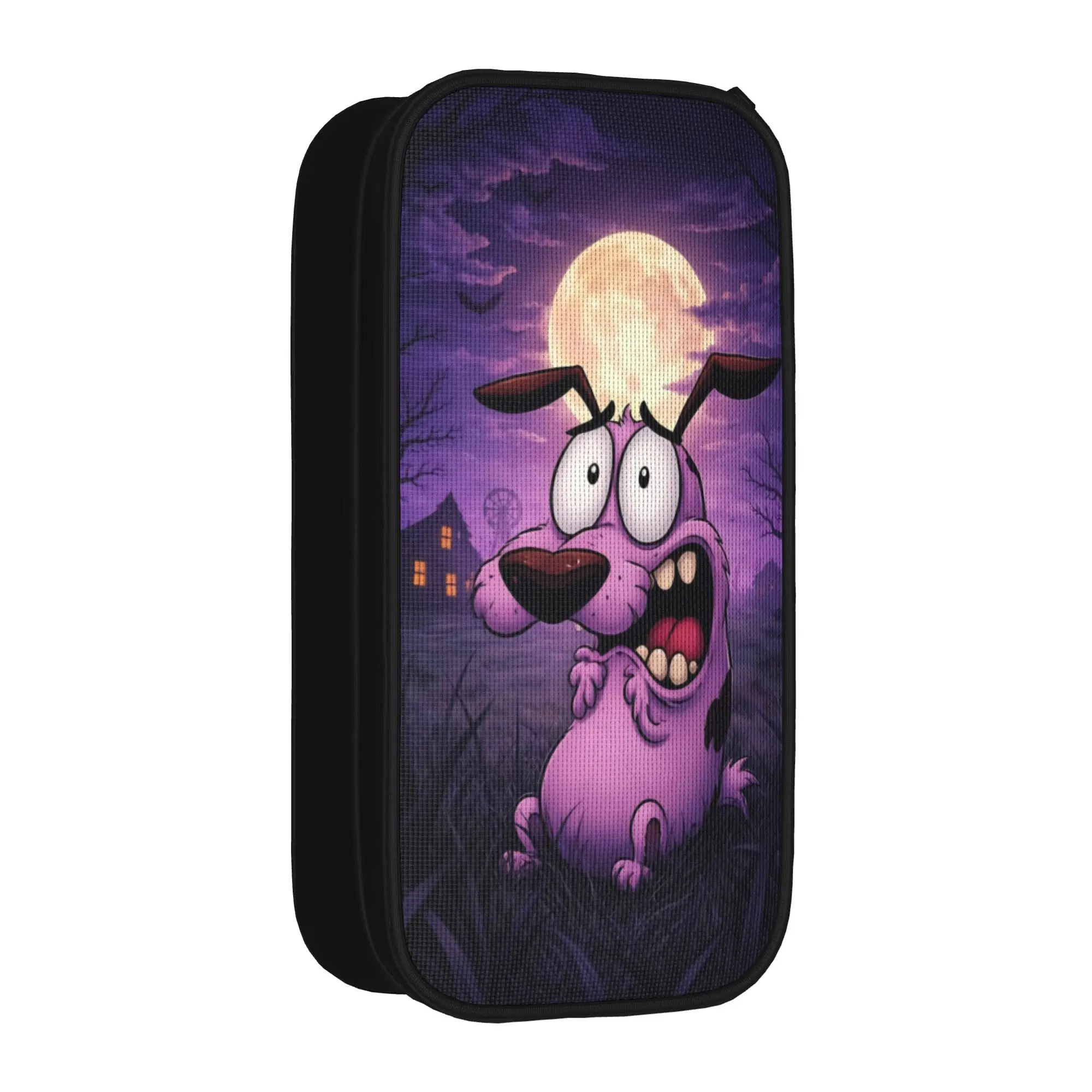 

New Courage the Cowardly Dog-D Pencil Case Pencilcases Pen Holder for Girl Boy Large Storage Bags School Supplies