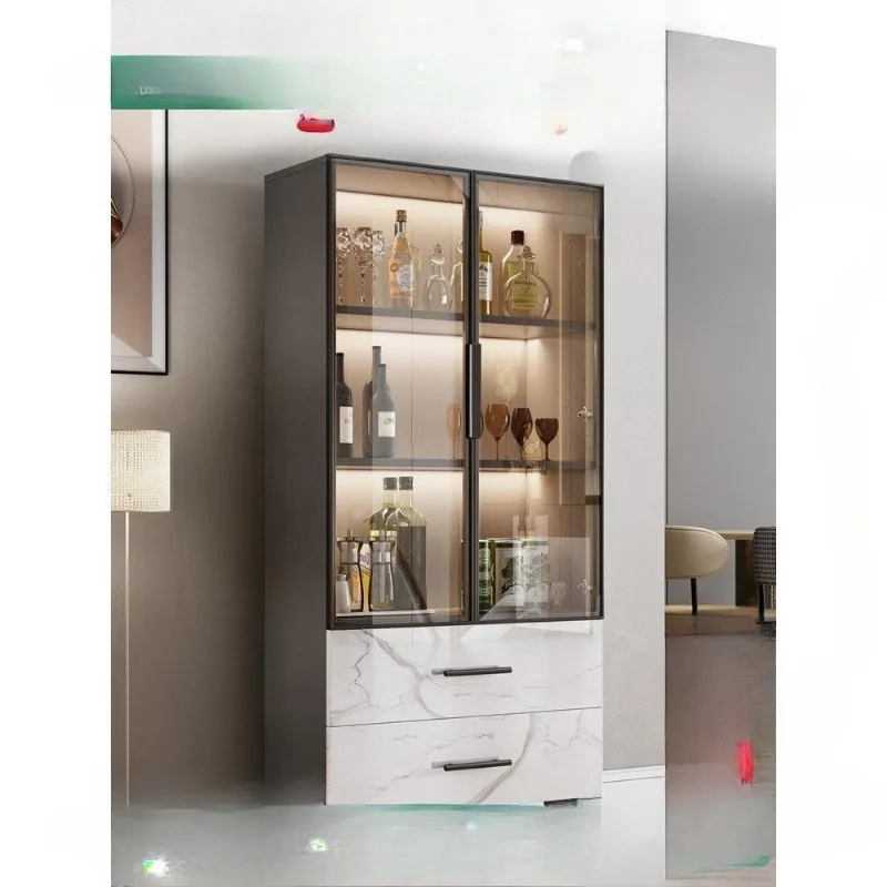 integrated dining side light luxury dustproof living room  wall high kitchen storage