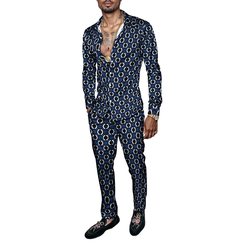 Spring And Autum Simple 3D Print Men Harajuku Clothing Suits Tracksuit Long Sleeve Shirt Long Pants Two Piece Sets Clothing