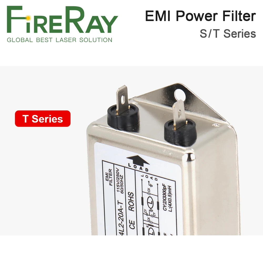 FireRay Power EMI Filter CW4L2-10A-T/S CW4L2-20A-T/S Single Phase AC 115V / 250V 20A 50/60Hz